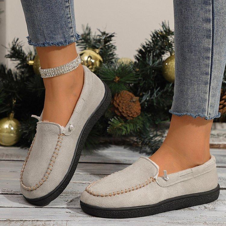 Casual Large Size Warm Doudou Shoes Shallow Mouth Autumn New Women's Comfortable Soft-soled Single Shoes