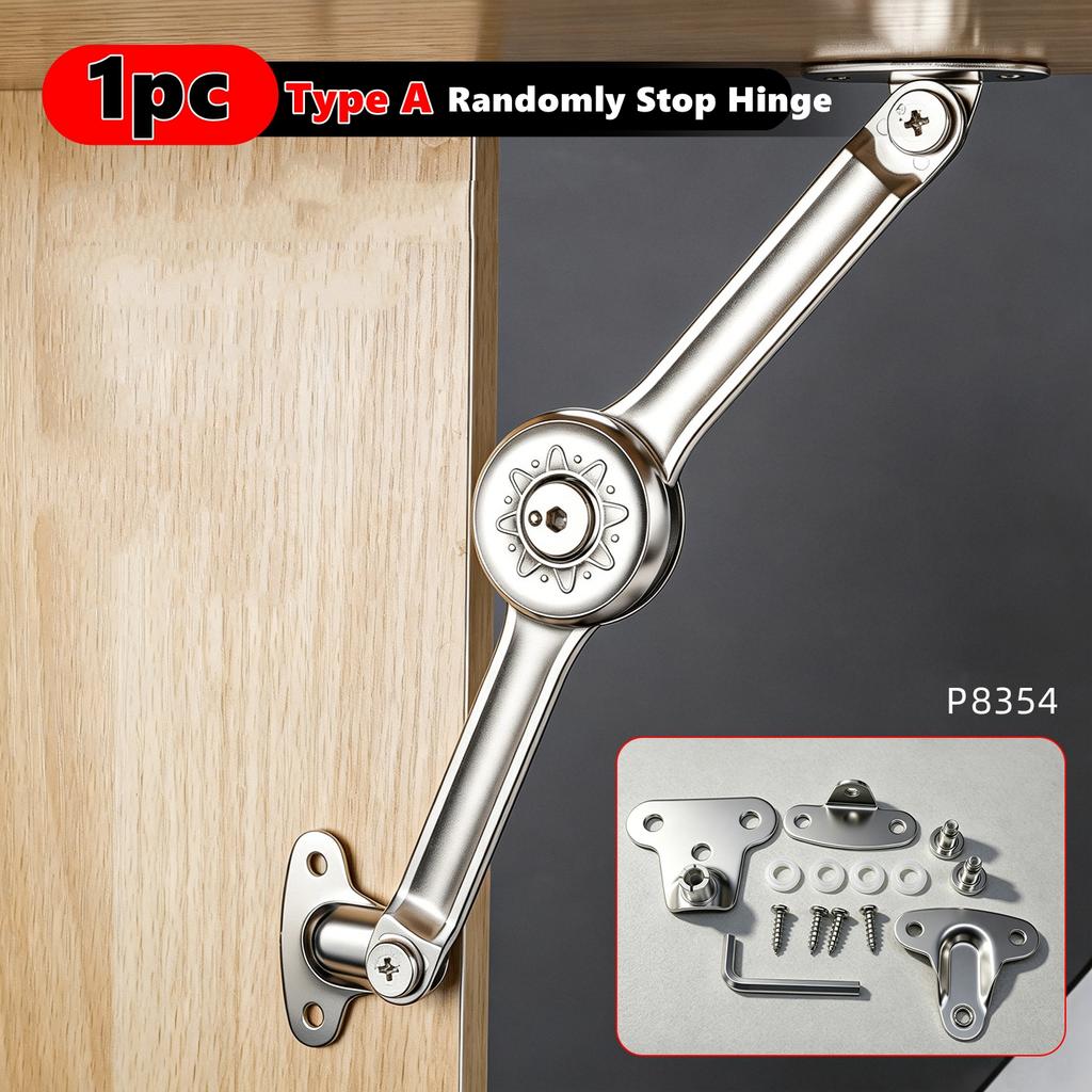 Xiaomi Lid Support Hinge In Satin Nickel Folding Lid Stay Hinge with Soft Close,Perfect for Toy Box/Drawer Window/Wardrobe/Cabinet Door
