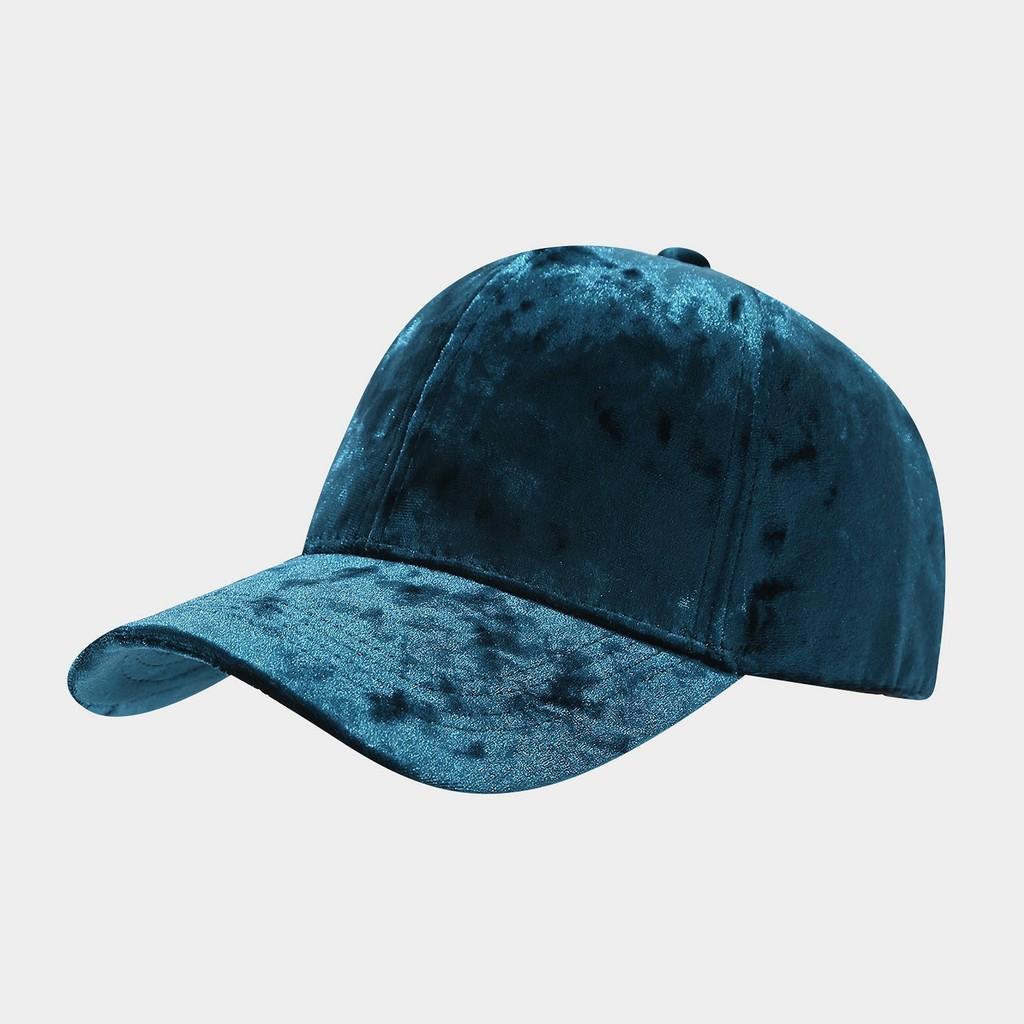 

Velvet Baseball Cap For Men Women Winter Warmth Sun Protection Casual Sports Style Peacock Green