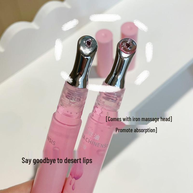 PinkyFocus Sweet Nourishing Lip Oil Hydrates and Smooths Lips, Reducing Lip Lines with a Peach Gloss Finish.