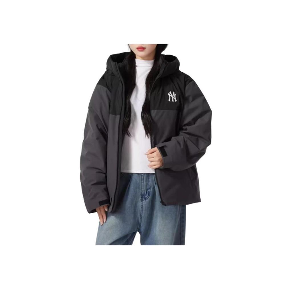 Giacca Unisex con Cappuccio e Zip MLB New York Yankees Manica Lunga Grigio Antracite 3ADJB0646-50CGS