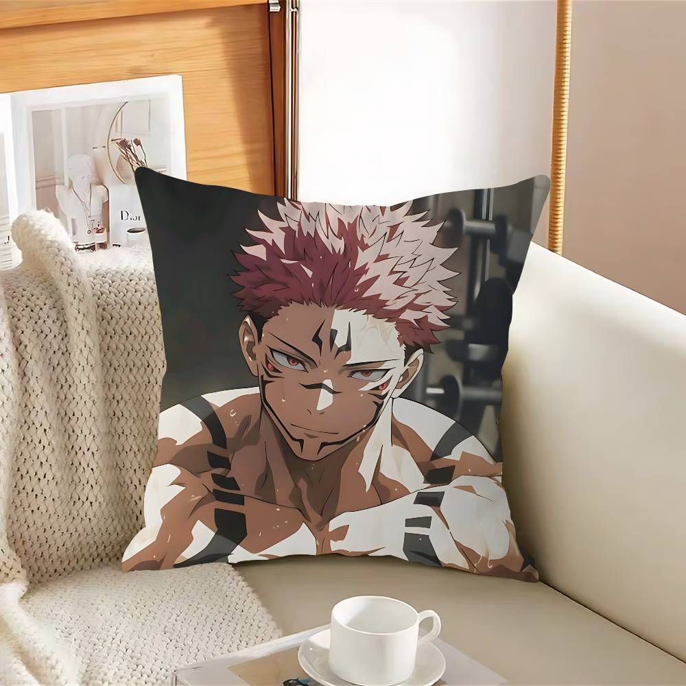 Ryomen-N Anime SukunaS Pillow Case Removable Washable Cushion Cover – All-Season Soft Linen
