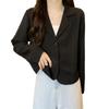 Petite Women's Loose Fit Spring/Autumn Jacket - Long Sleeve Suit Top, Short Casual Style