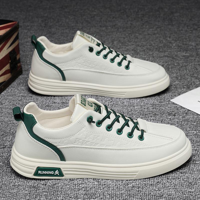 Men Classic White Board Shoes Black Low Top Sports Shoes Lace up Flat Light Youth Skateboard Shoes Casual Running Sneakers