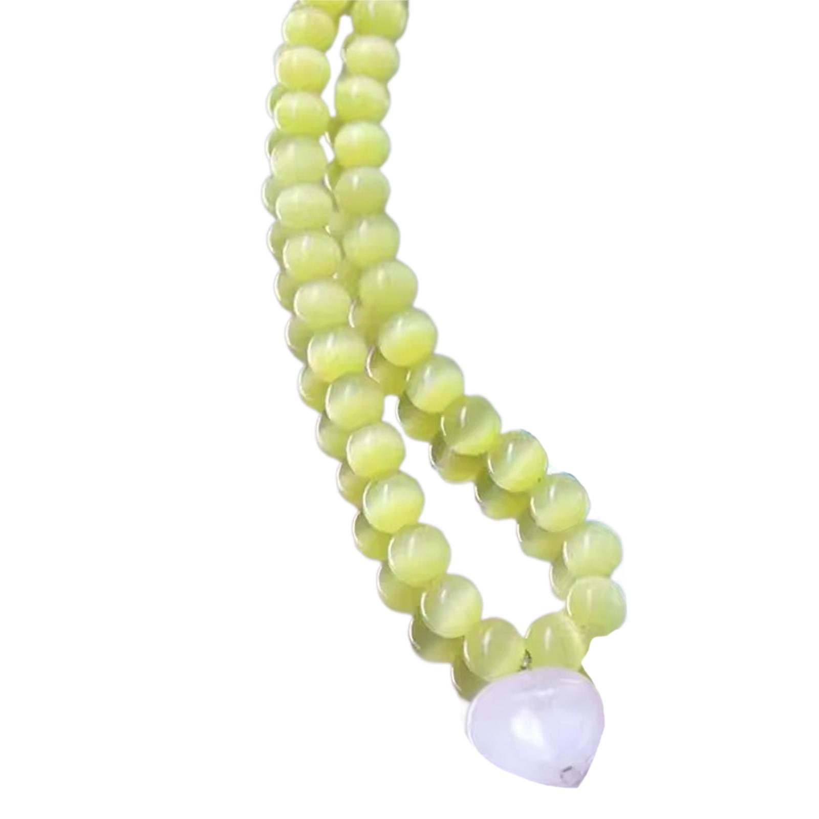 

Ожерелье с кулоном в виде сердца для женщин, милый и яркий стиль, цепочка для ключиц, опаловые бусины, индивидуальное колье, ювелирное изделие жёлтый