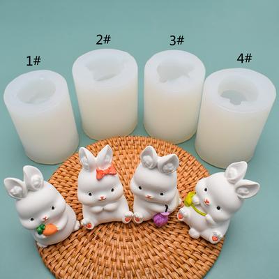 Mini 3D Ostern Kaninchen Kerze Silikon Form DIY Kuchen Pudding Schokolade Formen Dessert Backform Ostern Bunny Decor
