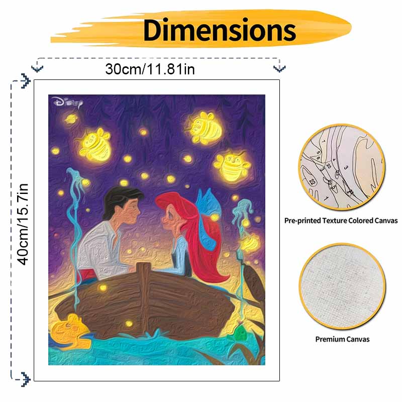 Disney Little Mermaid DIY Digital Oil Painting Coloring Handpainted Handpainted Filling Home Decoration Gift for Couple Art Decor