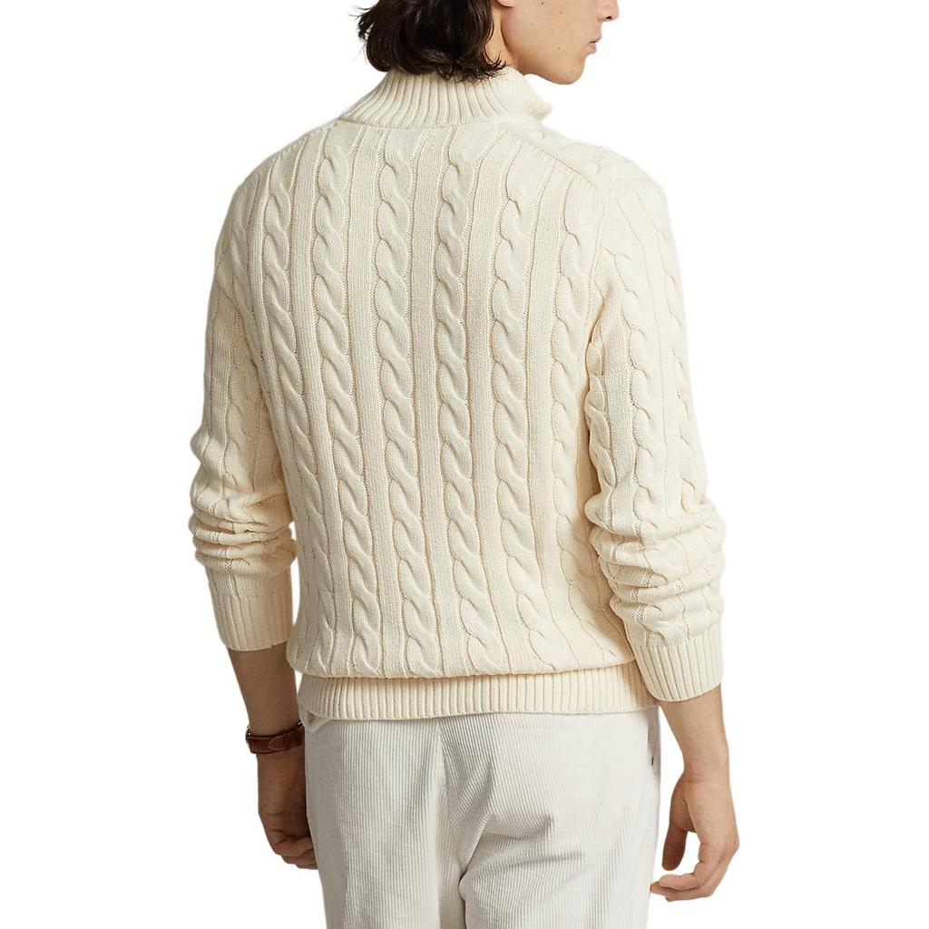Polo Ralph Lauren Jersey de Punto de Manga Larga Bordado con Pony de Color Sólido Suéter para Hombre Blanco 710810841015