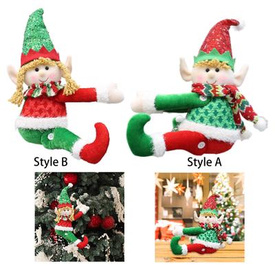 Poupée en peluche elfe de Noël Statue Décoration légère pour sapin de Noël Figurine Décoration pour bureau Fête Anniversaire Cheminée Saint-Valentin