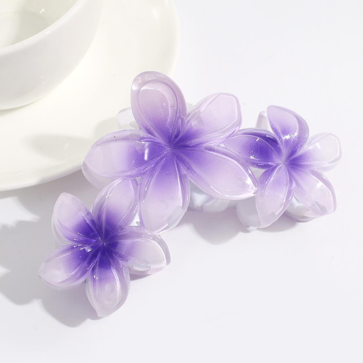 

Korean Candy Color Flower Hair Claw Women Girls Flowers Shark Clip Sweet Large Gradient Crab Clamp Barrettes Hair Accessories фиолетовый