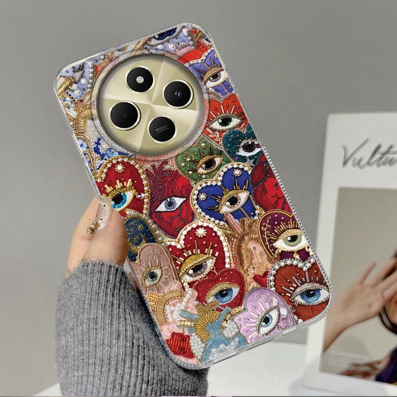 Sun Marine Floral Eyes Girls Women Phone Case For Xiaomi Poco X7 Pro X3pro X5 M6 X6 X3 NFC M5s M6 C75 C61 Bumper Fundas Cover