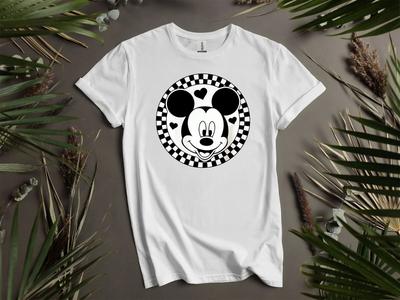 T-shirts Love Tête de Mickey à carreauxmickey Sweat à capuche T-shirt Homme Femme Unisexe AD76
