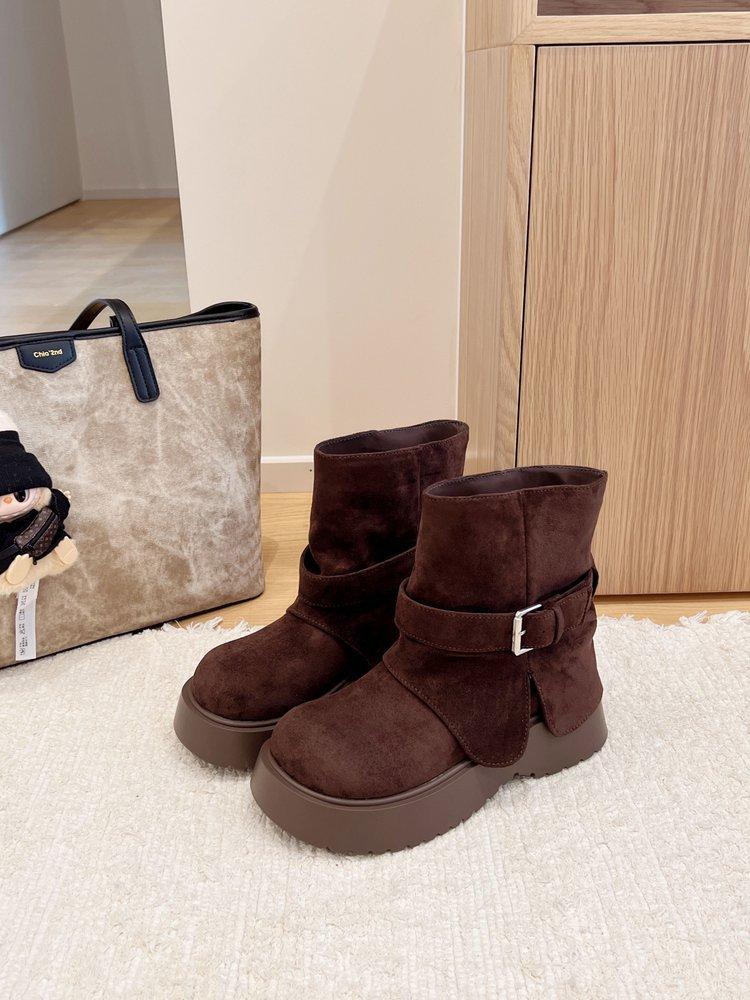 

Thick-soled heightening stacking boots women s 2025 new summer and autumn western cowboy short boots Martin boots small trouser boots 40 коричневый