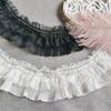 Elastic Lace Fabric Ruffle Trim Stretch Lace Vintage Embroidery Lace  for Sewing Clothing