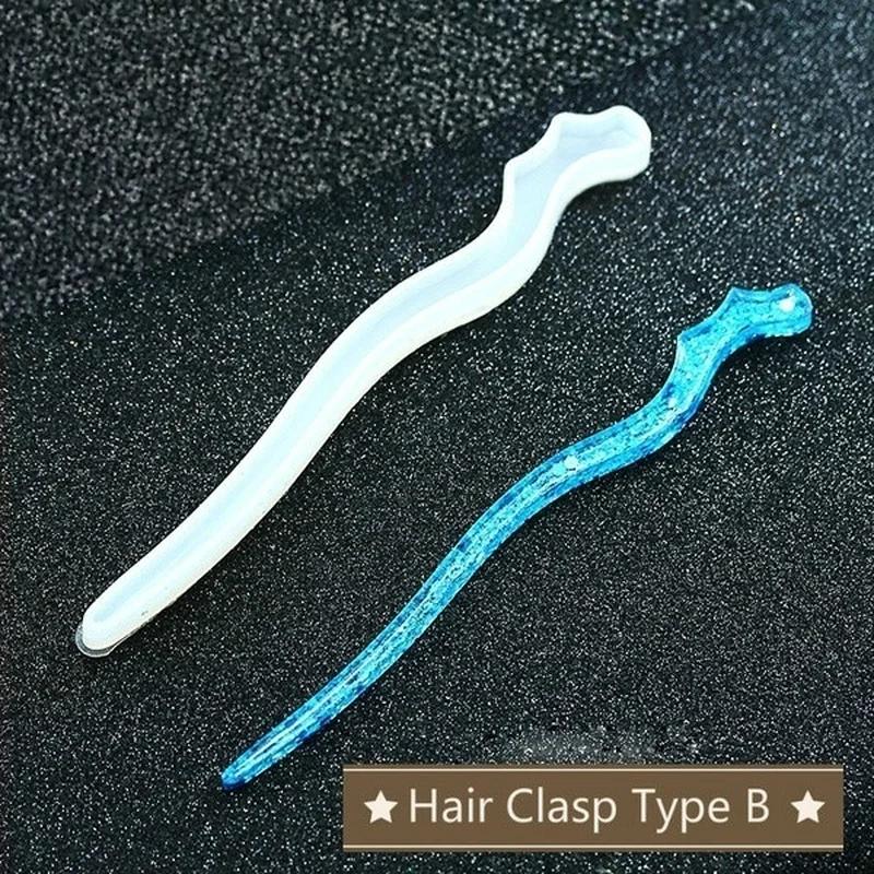 New Transparent Hairpin Silicone Special Mould for Resin DIY Hair Jewelry Making Mold Epoxy Resin Molds LS