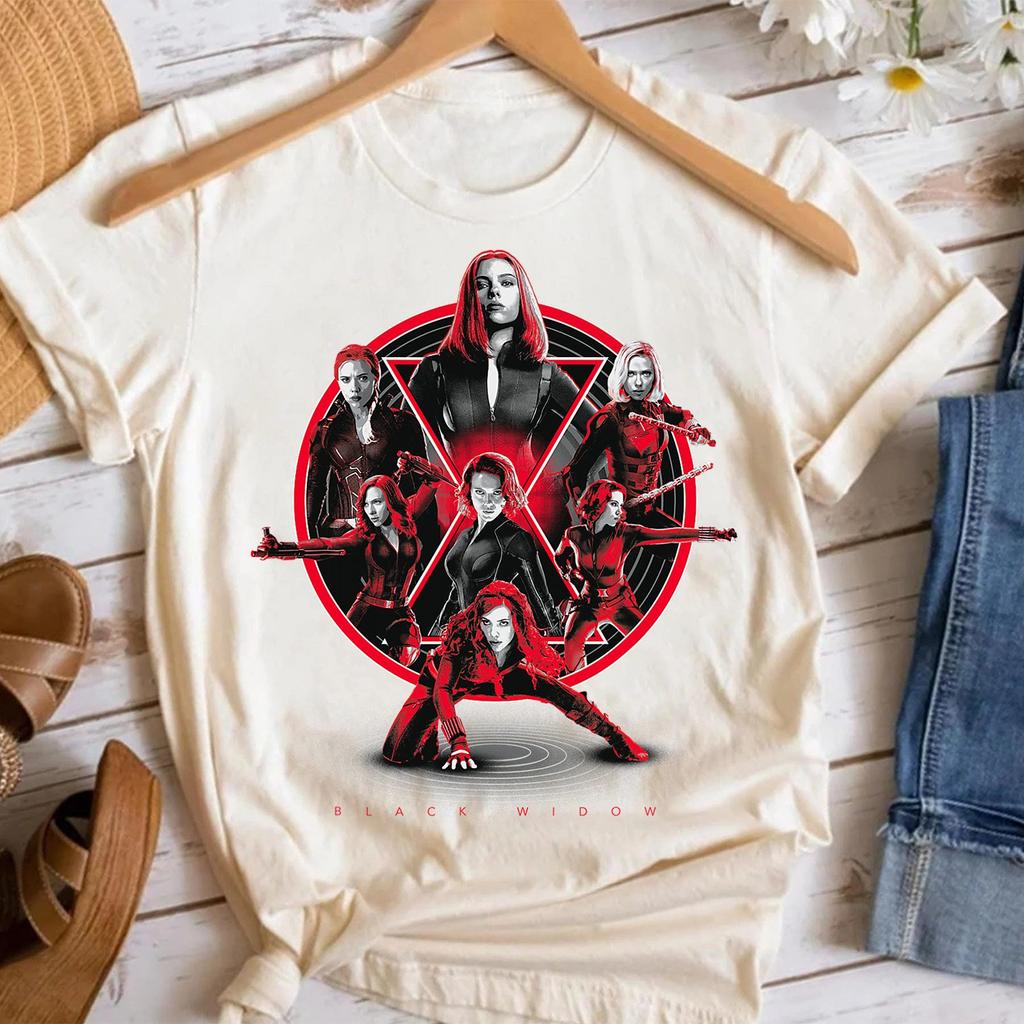 Avengers Black Widow Comic Art Unisex Retro Tshirt for Men Women Breathable Soft Oversize Men Clothing Harajuku Streetwear Top