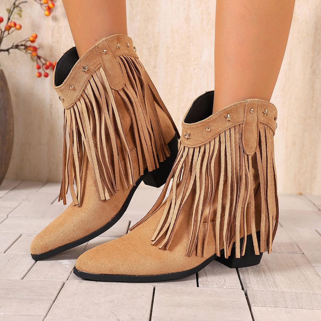 Fashion New Women Boots Vintage Chunky Heel Pointed Toe Autumn Retro Shoes Comfortable Anti-slip Platform Ankle Boots Zapatos De Mujer