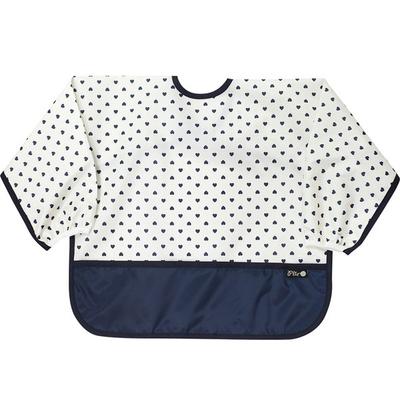 Plié ? bavoir imperméable à manches longues assorti, 33 cœur crème, 1 pièce, 1 pièce