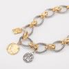European & American Style Braided Chain Necklace with Coin Alloy Pendant