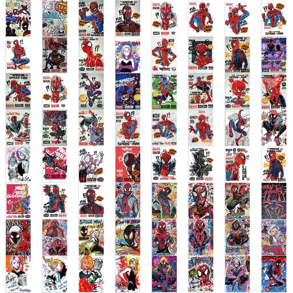 64 Hand-Drawn Spider-Man Graffiti Stickers for DIY Laptop and Phone Decor