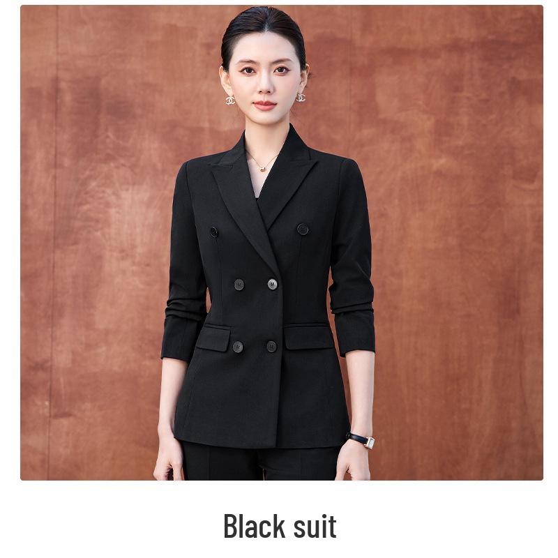 Women's High-End Double-Breasted Suit Set: New Spring/Autumn Style, Perfect for Professional and Formal Look