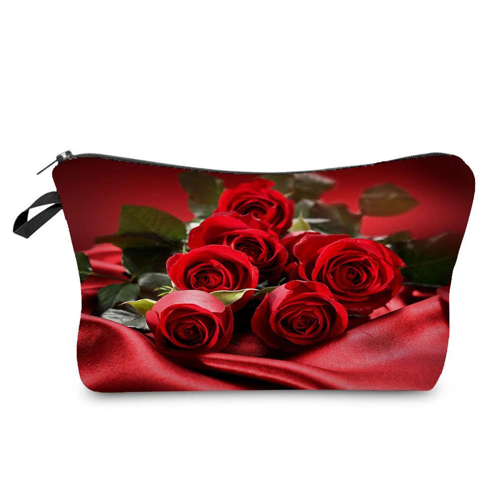 Women Hearts Print Cosmetic Bag Toiletries Organize Travel Storage Case KTB