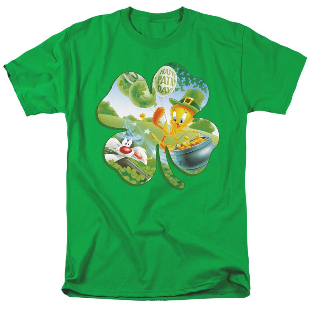 Irish Pride St Patrick Day Looney Tunes Tweety Shamrock Adult T-shirt XXXXL
