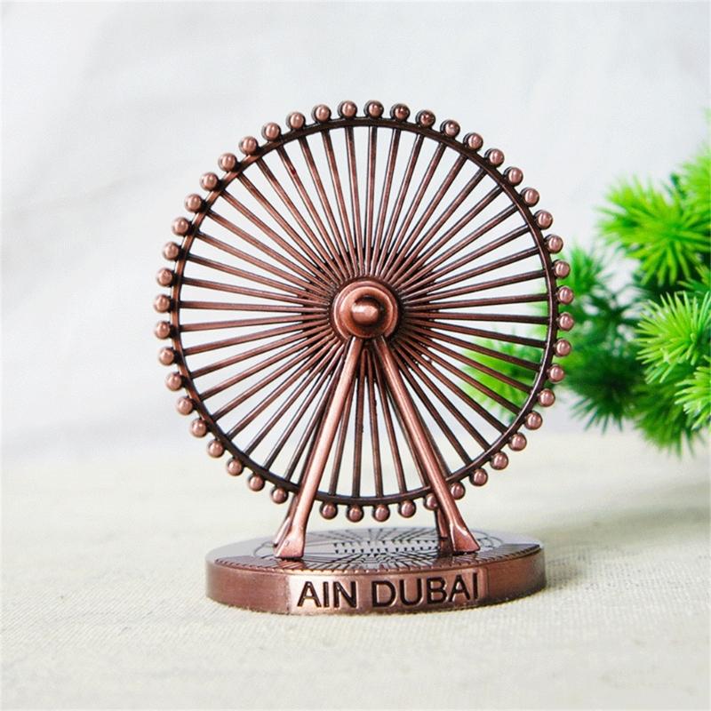 Metal Dubai Ferris Wheel Rotating Ornament Wine Cabinet Home Desktops Decorations Metal Sculpture Housewarmings Gift