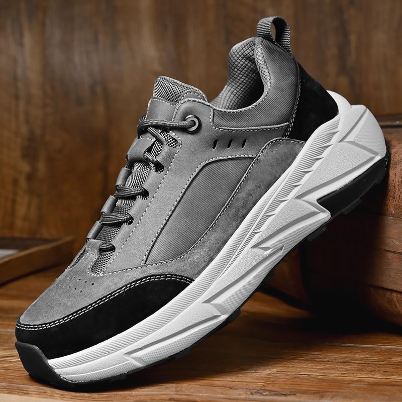 Fashion Luxury Brand Men Genuine Leather Sneakers Thick Bottom Men's Walking Shoes New Arrival Sneakers Man Skateboard Footwear Trainers