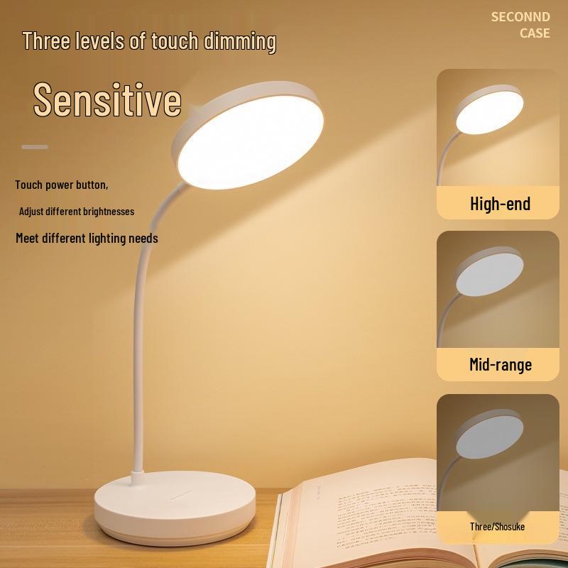 Wiederaufladbare Augenschutz-Schreibtischlampe für Schlafzimmer und Wohnheime - Ideal für Studenten und Kinder.