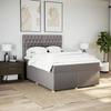 Maison Exclusive - Sommier à lattes de lit avec matelas Taupe 140x190 cm Tissu