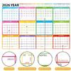 Large 2026-2027 Wall Calendar Dry Erase,MoShining,Yearly Planner 2026-2027,Big Class Calendar,48x32 inch Watercolor Poster Folded,Sturdy Paper Office
