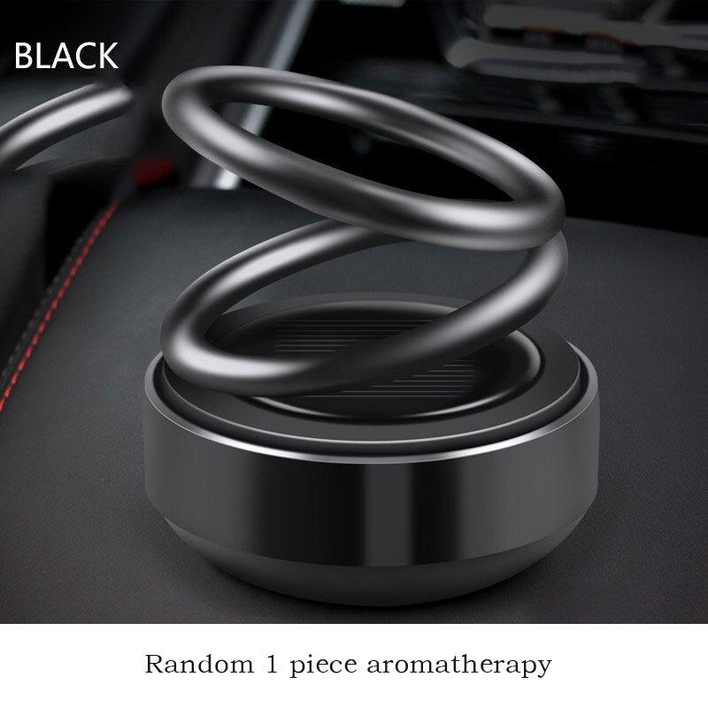 Car Perfume Ornaments Solar-Powered Double-Ring Suspended Rotating Fragrance High-End Car Interior Decoration Supplies