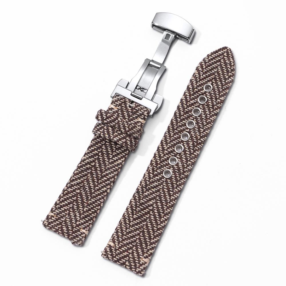 

Nylon Watch Band 18mm 20mm 22mm Quick Release Strap Vintage Weave Bracelet Butterfly Buckle for Men Women Replacement Wristband 18mm
