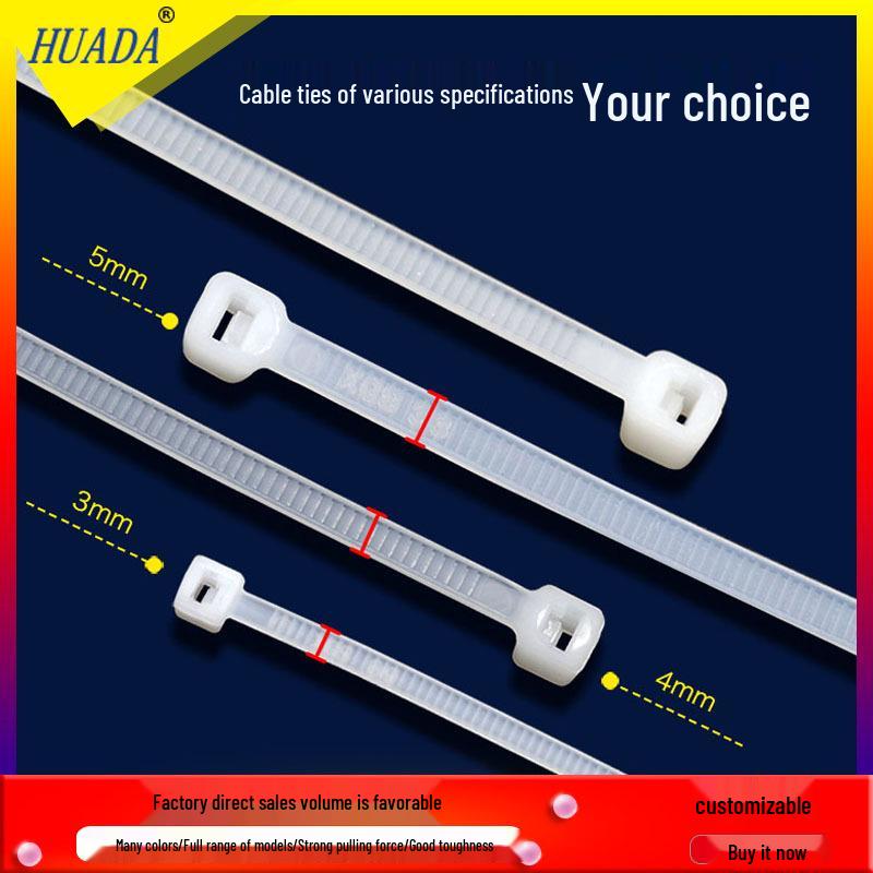 Dragon Buckle Cable Ties - Nylon, Self-Locking, Thickened for Wire Management