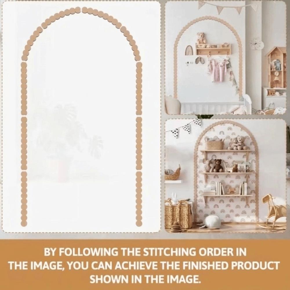 9/10Pcs DIY Wall Decor Wall Arch Decor Super Large Wood Arch Frame Scalloped Crafts Trim Bedroom