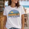 Life Is Good Cool Tee T-Shirt Unisex 2XL White Travel Graphic Classic Fit