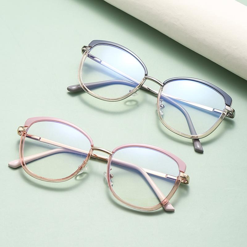 Retro Cat Eye Clear Anti Blue Light Glasses TR90 Spring Hinge Women Men Computer Goggles Optical Frame