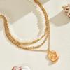 Imitation pearl conch necklace jewelry light luxury pendant multi-layer stacking design sense holiday collarbone chain women