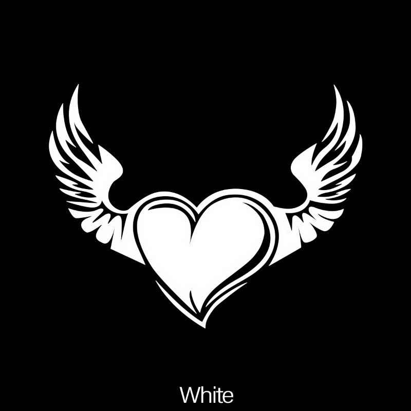 1 Stück Liebesherz Flügel Mode Autoaufkleber für Auto Fenster Stoßstange Kofferraum Karosserie Styling Selbstklebende Autozubehör Vinyl Aufkleber