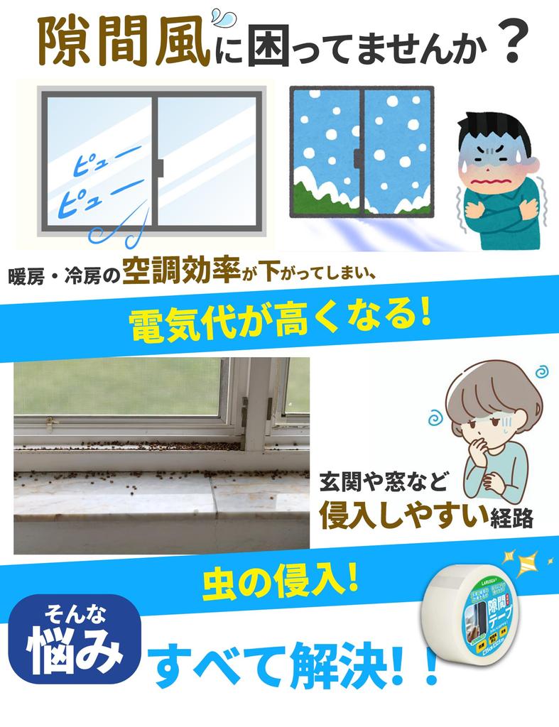 Larusea Window Draft Prevention Tape [Inconspicuous Transparent Type/Removes Cleanly/Enhances Cooling and Heating/Prevents Sound and