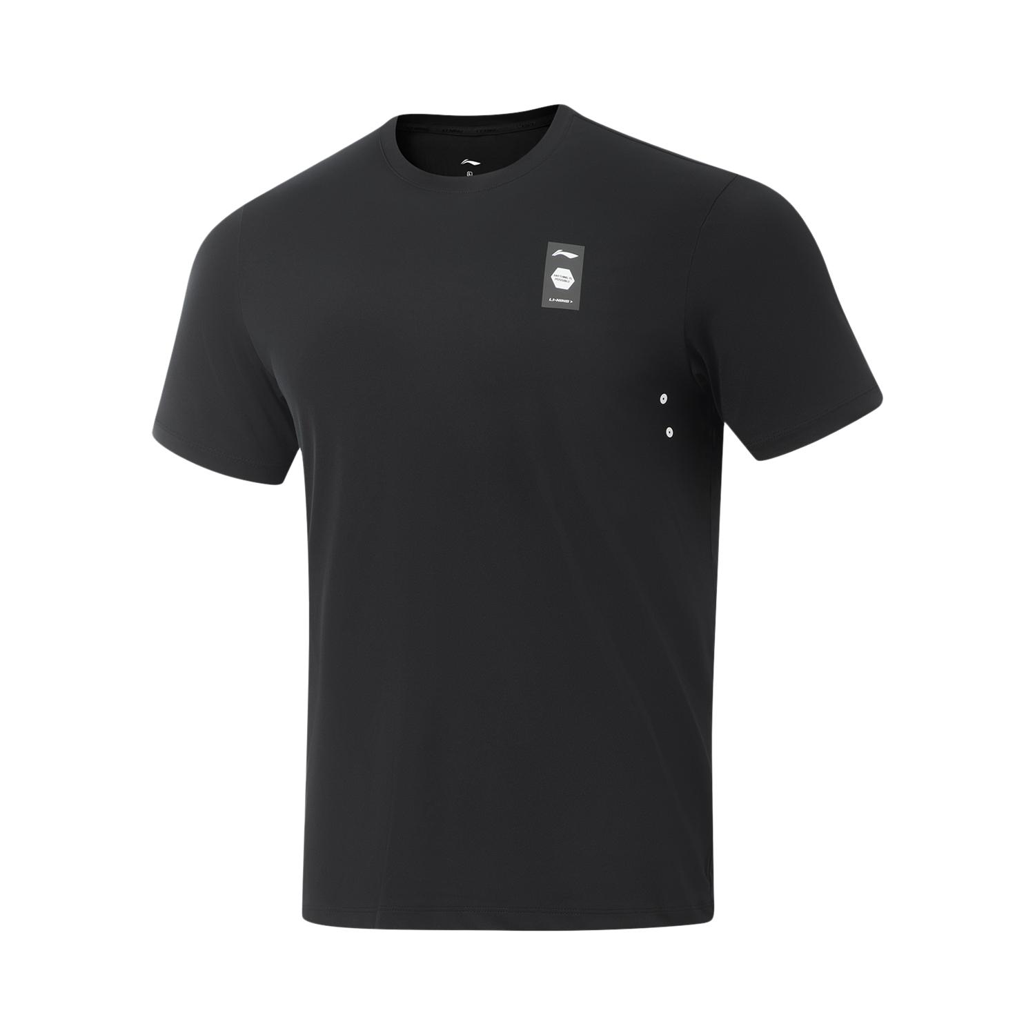 

Li-Ning Fitness Series Versatile Casual Fashion Quick-Dry Cool Round Neck Short Sleeve T-Shirt Men Tops Black ATSV695-1 3XL