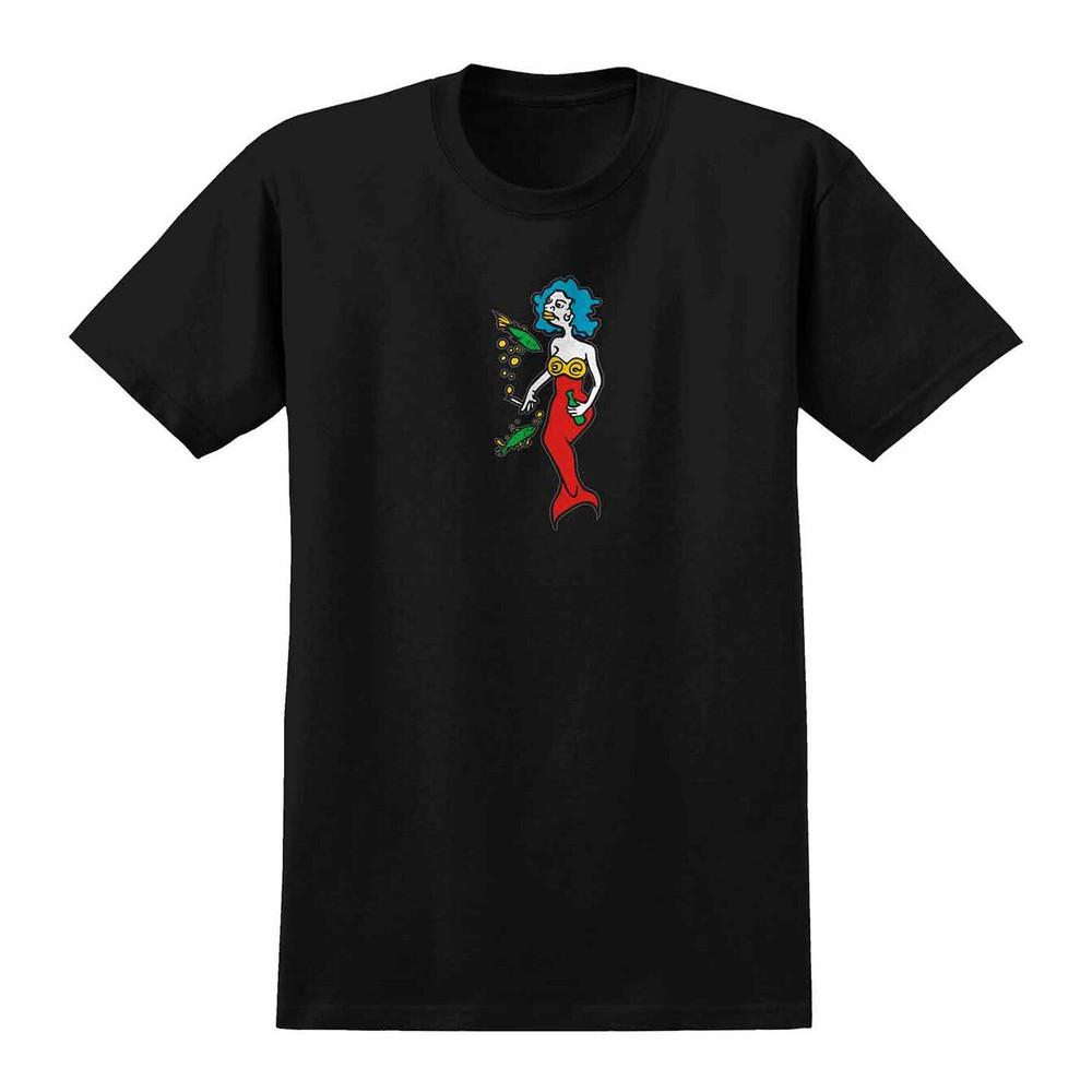 

Krooked Mark Gonzales MERMAID Skateboard T Shirt BLACK Unisex T-Shirt M
