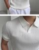 Men's Summer Slim Fit Korean Style Short Sleeve Polo Shirt, Turn-Down Collar, Solid Color, Casual Temperament.