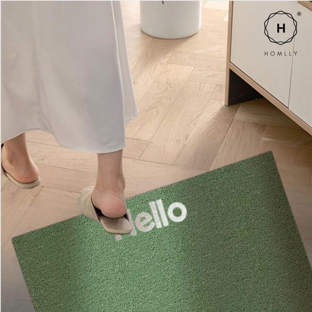 Homlly Hello Washable Non-Slip Coil Soft Entrance Door Mat (X2PCS)