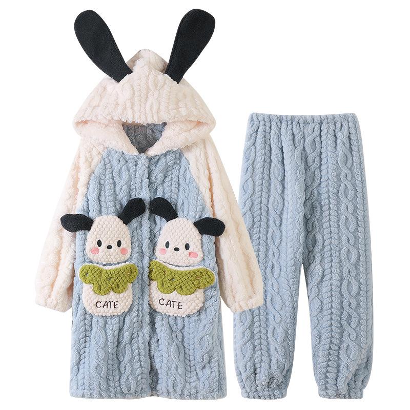 Set Pigiama in Flanella per Bambini Ragazzi Ragazze Caldo Manica Lunga Top e Pantaloni Pigiami Invernali per la Casa