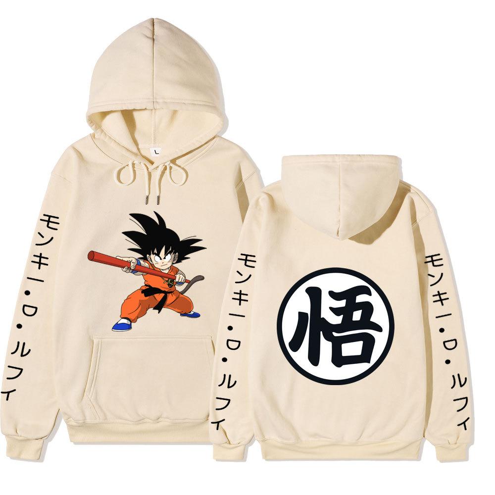 Dragon Ball Son Goku Anime Pattern Hoodie for Men Women Autumn Winter Loose Casual Long Sleeve Hooded Pullover Street Fashion Sweatshirt