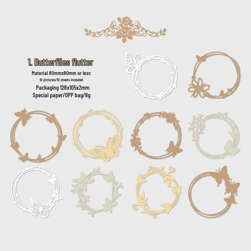 European Flower Wreath DIY Retro Journal Paper with Garden Theme - 6 Styles