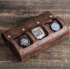 Vintage Leather Mechanical Watch Travel Box - Three-Piece Set