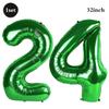 32 Inch Green Number Foil Balloons 0-9 Jungle Safari Theme Soccer Party Decor Kid Boy 1st Birthday Dinosaur Baby Shower Supplies